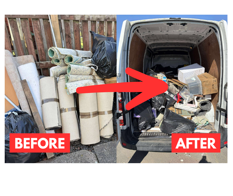 Property clearance project showing before and after transformation